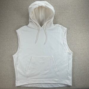 Athleta Retroplush Cocoon Pullover Hoodie Sweatshirt Vest Womens Large White